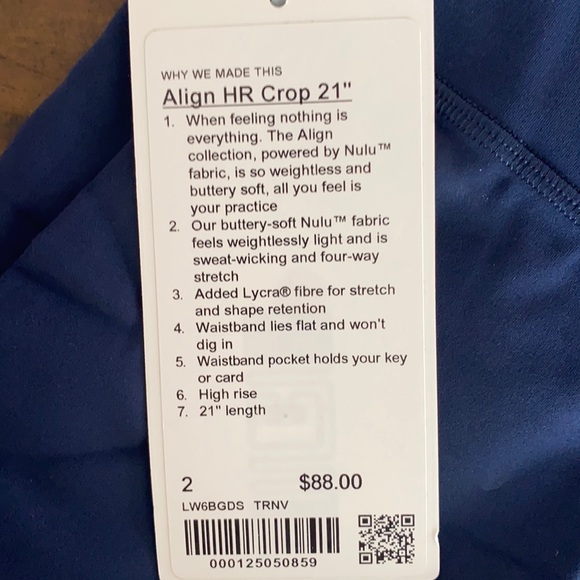Lululemon align crop 21” - Picture 2 of 2